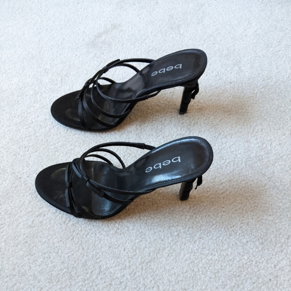 bebe Shoes - Bebe Black strappy heels size 8